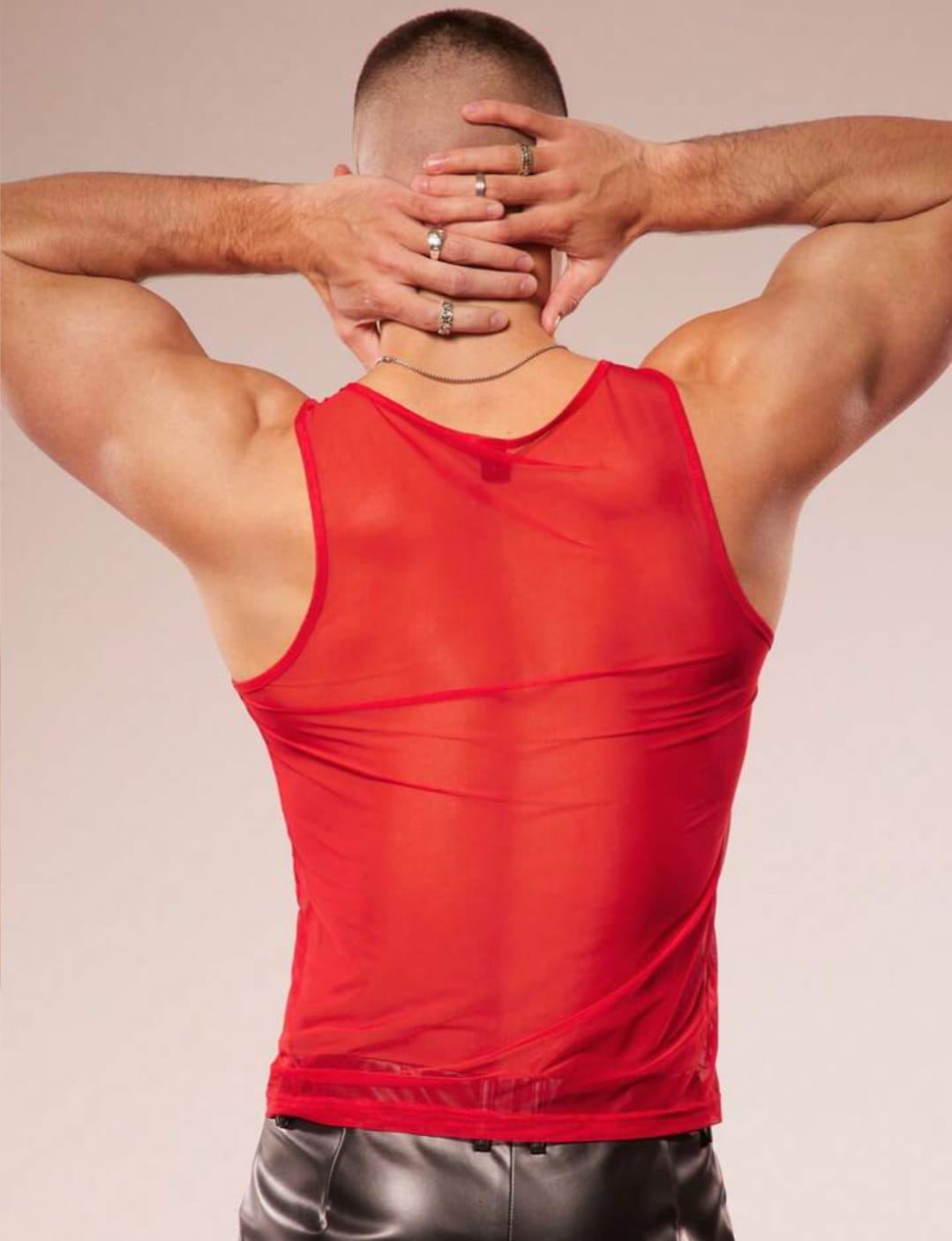 Crimson Mesh Tank Top